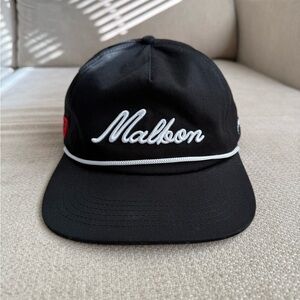 Malkon Black Rope-Trim Baseball Cap